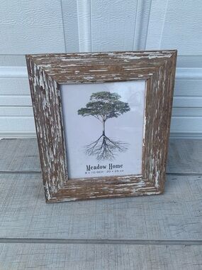 Rustic Distressed Wood Frame Meadow Home Tree Root Art 8x10 Shabby Chic Framhous